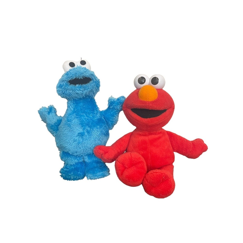 Elmo 2002 Fisher Price Cookie Monster 2013 Hasbro Sesame Street plush